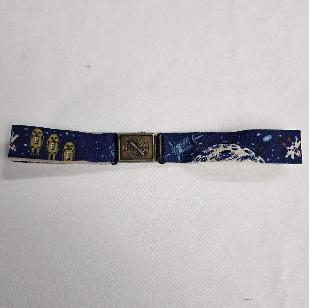 Vintage 70's Or 80's Space Airplane Themed Kids Elastic Belt